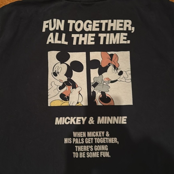 Rare Vintage Unisex Disney Apparel Mickey and Minnie Mouse Black T-Shirt Cotton - Picture 2 of 10